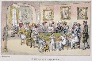 Le docteur à une partie de cartes – w „Trzech podróżach doktora Syntaxa: w poszukiwaniu malowniczej pociechy i żony”” Williama Combe, il. Rowlandson autorstwa Thomas Rowlandson