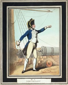 Porucznik, midszypmen Królewskiej Marynarki Wojennej w XVIII wieku autorstwa Thomas Rowlandson