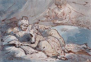 Miłość na Wschodzie, ok. 1787 (pranie pióra i koloru) autorstwa Thomas Rowlandson