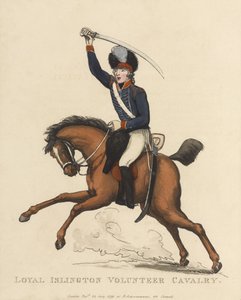 Lojalna kawaleria ochotnicza z Islington, ok. 1799 (kolorowa akwatinta) autorstwa Thomas Rowlandson