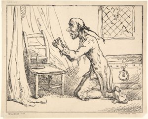Mężczyzna modlący się autorstwa Thomas Rowlandson