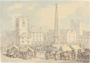 Dzień Targowy w Richmond w Yorkshire autorstwa Thomas Rowlandson