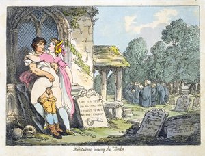 Medytacje wśród grobów (litografia kolorowa) autorstwa Thomas Rowlandson