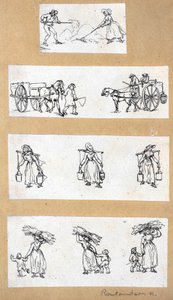 Studia miniaturowe (akwaforta) autorstwa Thomas Rowlandson