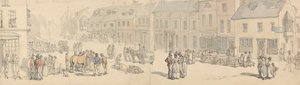 Newport High Street, Wyspa Wight autorstwa Thomas Rowlandson