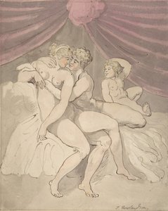 Naga para obejmująca, 1780-1827. autorstwa Thomas Rowlandson