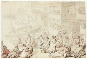 Przed Salutation Inn, Greenwich autorstwa Thomas Rowlandson