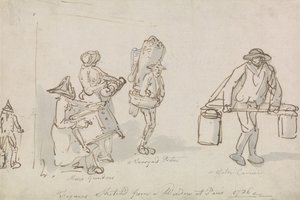 Paryskie postacie uliczne autorstwa Thomas Rowlandson