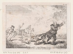 Parson Adams zaangażowany w niebezpieczną polowanie, z Przygody Josepha Andre..., 1792. autorstwa Thomas Rowlandson