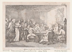 Parson Adams & Fanny przesłuchiwany jako winowajcy przed sądem krajowym, z Przygody..., 1792. autorstwa Thomas Rowlandson