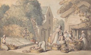 Zbieranie morwy autorstwa Thomas Rowlandson