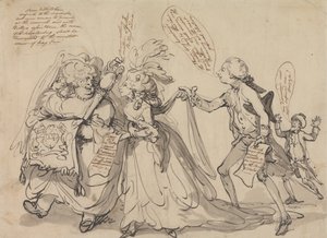 Pitt i jego sojusznicy w walce o regencję autorstwa Thomas Rowlandson