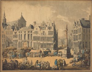 Place de Meir w Antwerpii, 1797. autorstwa Thomas Rowlandson