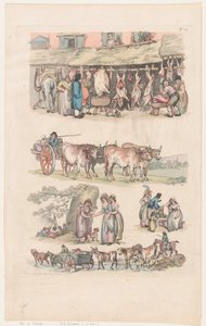 Tablica 15, Zarysy postaci, krajobrazów i bydła... na użytek uczniów, Ju..., 1 czerwca 1790. autorstwa Thomas Rowlandson