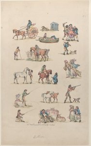 Tablica 1, Zarysy postaci, krajobrazów i bydła... na użytek uczniów, Ma..., 8 marca 1790. autorstwa Thomas Rowlandson