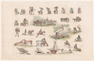 Tablica 2, Zarysy postaci, krajobrazów i bydła... na użytek uczniów, Ma..., 8 marca 1790. autorstwa Thomas Rowlandson