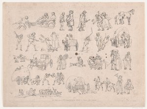 Tablica 4, Zarysy postaci, krajobrazów i bydła... na użytek uczniów, Ma..., 8 marca 1790. autorstwa Thomas Rowlandson