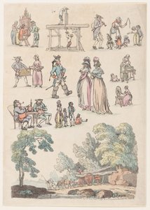 Tablica 5, Zarysy postaci, krajobrazów i bydła... na użytek uczniów, Ju..., 18 czerwca 1790. autorstwa Thomas Rowlandson