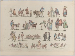 Tablica 6, Zarysy postaci, krajobrazów i bydła... na użytek uczniów, Ju..., 20 czerwca 1790. autorstwa Thomas Rowlandson