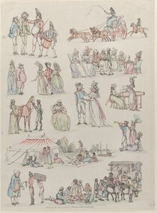 Tablica 7, Zarysy postaci, krajobrazów i bydła... na użytek uczniów, Ju..., 27 czerwca 1790. autorstwa Thomas Rowlandson