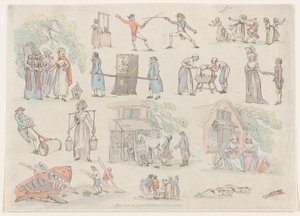 Tablica 8, Zarysy postaci, krajobrazów i bydła... na użytek uczniów, Ju..., 20 czerwca 1790. autorstwa Thomas Rowlandson