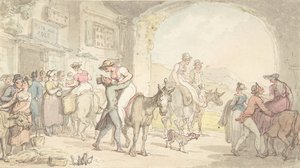 Przyjemność Poste aux Anes, z Podróży sentymentalnych, ca. 1821. autorstwa Thomas Rowlandson