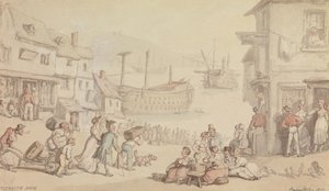 Dok w Plymouth autorstwa Thomas Rowlandson