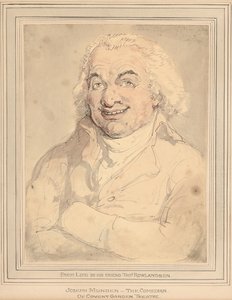 Portret Josepha Mundena, do biustu, w płowożółtym płaszczu autorstwa Thomas Rowlandson