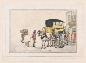 Post Boys and Post Horses w White Hart Inn, 15 grudnia 1787, 15 grudnia 1787. autorstwa Thomas Rowlandson