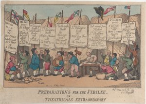 Przygotowania do Jubileuszu lub Nadzwyczajne Teatry, 24 października 1809, 24 października 1809. autorstwa Thomas Rowlandson