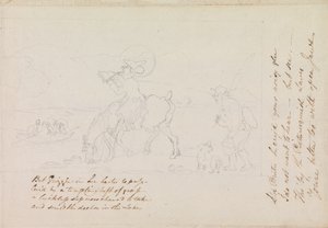 Szkic przygotowawczy do obrazu „Dr Syntax szkicujący jezioro” autorstwa Thomas Rowlandson