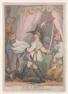Kot w butach lub generał Junot wzięty przez zaskoczenie, 12 kwietnia 1811, 12 kwietnia 1811. autorstwa Thomas Rowlandson