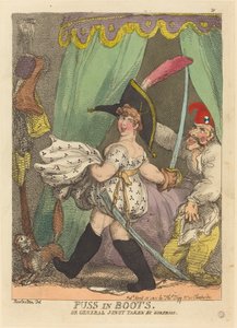 Kot w butach, czyli generał Junot zabrany przez Niespodziankę autorstwa Thomas Rowlandson