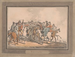 Wyścigi [zestaw sześciu]:  6. Zakłady autorstwa Thomas Rowlandson
