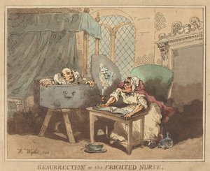 Zmartwychwstanie, czyli przerażona pielęgniarka autorstwa Thomas Rowlandson