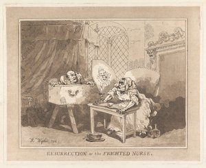 Zmartwychwstanie, czyli Przestraszona pielęgniarka autorstwa Thomas Rowlandson