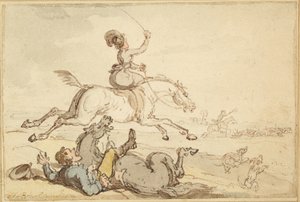 Jeździec rzucony na polowanie autorstwa Thomas Rowlandson
