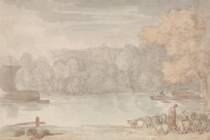 Scena nad rzeką (Tamiza w Eton) autorstwa Thomas Rowlandson