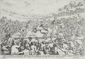 Sporty wiejskie - mecz młynarski, 28 września autorstwa Thomas Rowlandson