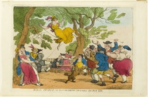 Sporty na wsi, czyli jak popisać się dobrze ukształtowaną nogą autorstwa Thomas Rowlandson