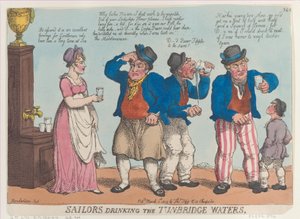 Żeglarze pijący wody Tunbridge, 1 marca 1815 r., 1 marca 1815 r. autorstwa Thomas Rowlandson