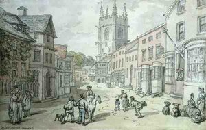 Saint Austell, Kornwalia (pióro i akwarela na papierze) autorstwa Thomas Rowlandson