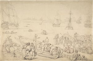 Port morski autorstwa Thomas Rowlandson