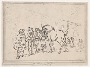 Sprzedawanie konia, 1 grudnia 1791., 1 grudnia 1791. autorstwa Thomas Rowlandson