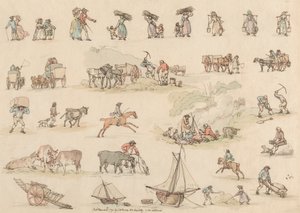 Conjunto de dezesseis: Contornos de Figuras e Paisagens Polonesas autorstwa Thomas Rowlandson