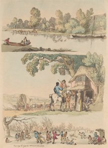 Zestaw szesnastu: zarysy postaci i pejzaże autorstwa Thomas Rowlandson