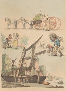 Zestaw szesnastu: zarysy postaci i pejzaże autorstwa Thomas Rowlandson