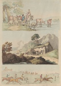 Zestaw szesnastu: zarysy postaci i pejzaże autorstwa Thomas Rowlandson