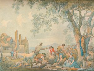 Strzyżenie owiec, c1776-1827, 1906 autorstwa Thomas Rowlandson