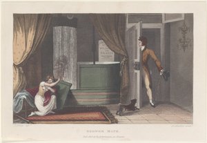 Prysznic, z Poetycznych szkiców Scarborough, 1813., 1813. autorstwa Thomas Rowlandson
